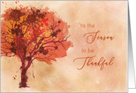 Thanksgiving Autumn Tree with Distressed Background card