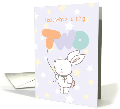 Birthday Turning Two with Rabbit and Balloon card (1534252)