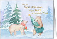 Christmas Winter Bears Snow Scene card