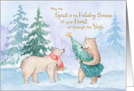 Holiday Season Winter Bears Snow Scene card