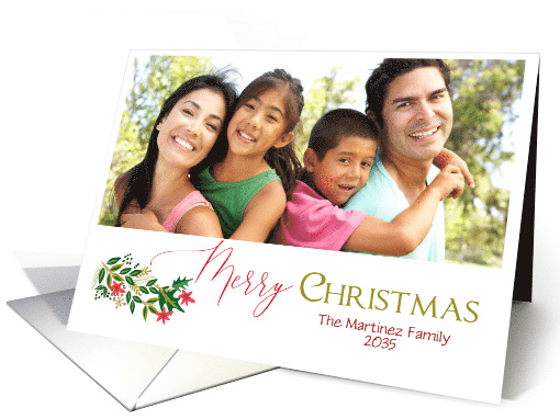 Merry Christmas Greenery Photo card (1534856)