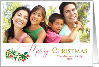 Merry Christmas Greenery Photo card