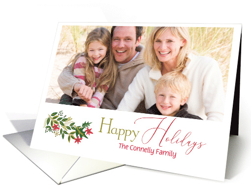 Happy Holidays Greenery Photo card (1534858)