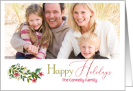 Happy Holidays Greenery Photo card