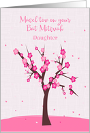 For Daughter Bat Mitzvah Pink Flowering Tree card