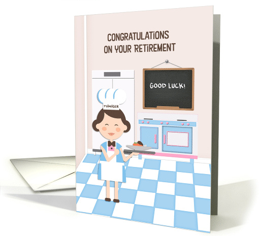 Retirement Congratulations School Cafeteria Manager Female card