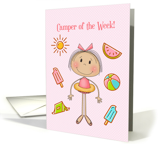 Camper of the Week Congratulations for Girl card (1537508)