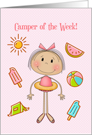 Camper of the Week Congratulations for Girl card