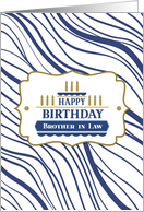 Birthday for Brother in Law Abstract Navy Blue Wavy Lines card