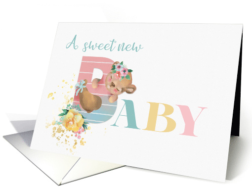 Congratulations New Baby Decorated Pastel Letters card (1538634)