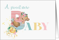 Congratulations New Baby Decorated Pastel Letters card