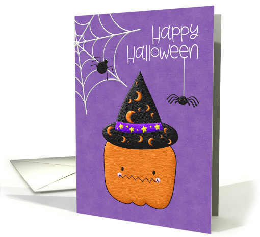 Halloween Pumpkin and Spiders card (1542732)