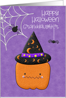 Halloween for Granddaughter Pumpkin and Spiders card