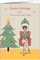 From Hairdresser Retro Salon with Christmas Tree card