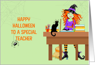 Halloween Wishes for Teacher card