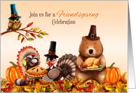 Whimsical Animals Friendsgiving Feast Invitation card