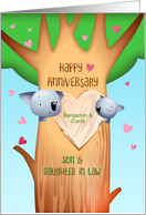 Customize Wedding Anniversary for Son & Daughter in Law Koalas in Tree card