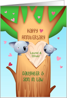 Customize Wedding Anniversary for Daughter & Son in Law Koalas in Tree card