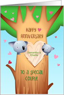 Customize Wedding Anniversary for a Special Couple Koalas in Tree card