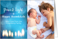 Glowing Candles for Hanukkah Photo card