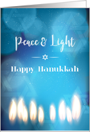 Peace & Light Candles Happy Hanukkah card