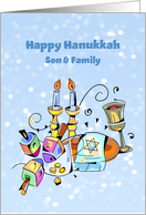 For Son & Family Symbols of Hanukkah card