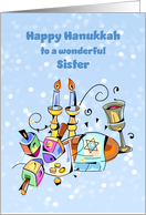 For Sister Symbols of Hanukkah card