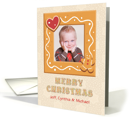 Gingerbread Cookie Merry Christmas Photo Card. card (1546854)