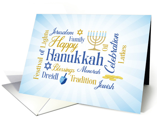 Happy Hanukkah Word Cloud card (1547328)