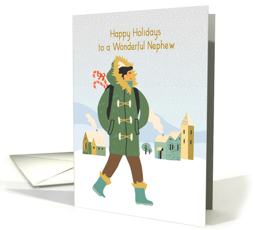 For Adult Nephew Happy Holidays Winter Scene card (1547978)