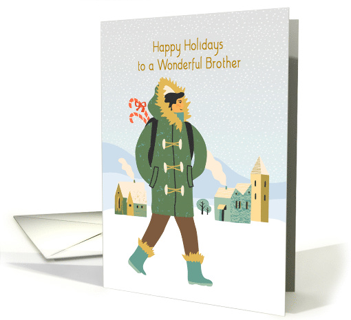 For Brother Happy Holidays Winter Scene card (1547998)