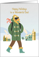 For Dad Happy Holidays Winter Scene card