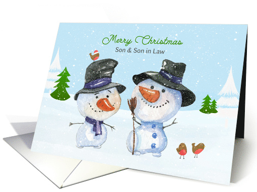Son & Son in Law Christmas Snowmen card (1548930)