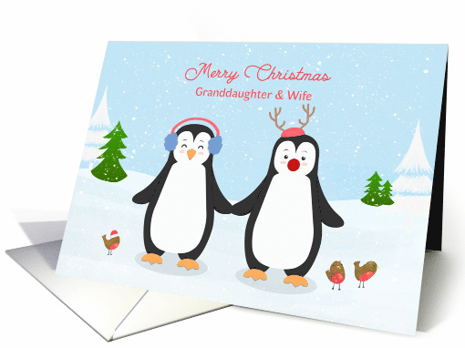 For Granddaughter & Wife Christmas Penguins card (1549554)