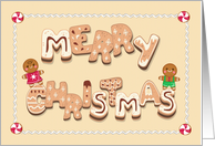 Merry Christmas Gingerbread Cookie Letters card