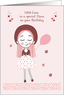For Niece Pretty in Pink Birthday Wishes card