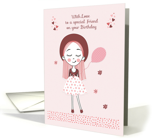 For Friend Pretty in Pink Birthday Wishes card (1549722)