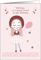 For Friend Pretty in Pink Birthday Wishes card
