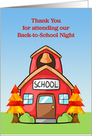 Thank You Back to School Night Autumn Schoolhouse card