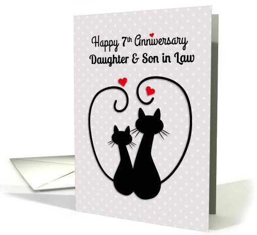 Love Cats, Happy 7th Anniversary Daughter & Son in Law card (1554422)