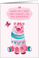 For Great Granddaughter Valentine with Sweet Bear card