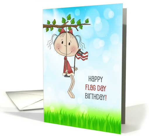 For Girl Flag Day Birthday card (1555030)