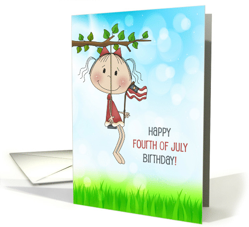 For Girl Fourth of July Birthday card (1555034)