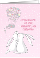 Congratulations Valentine’s Day Engagement with Rabbits and Hearts card