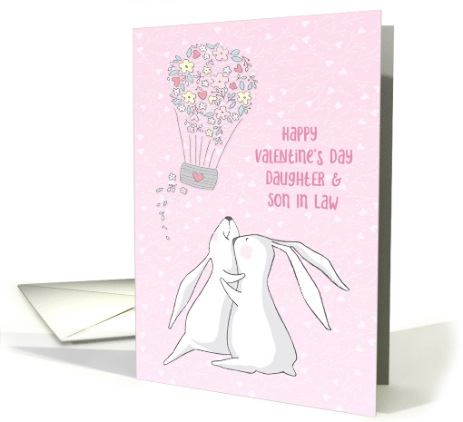 Valentine For Daughter & Son in Law with Rabbits and Hearts card