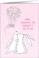 Valentine For Daughter & Son in Law with Rabbits and Hearts card