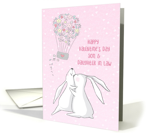 Valentine For Son & Daughter in Law with Rabbits and Hearts card