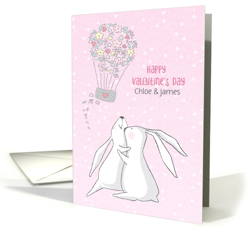 Customized Valentine with Rabbits and Hearts card (1555172)
