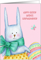 For Granddaughter Easter Bunny with Decorated Egg card