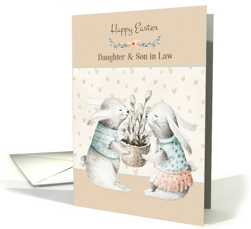 For Daughter and Son in Law Easter Bunny Pair card (1558182)